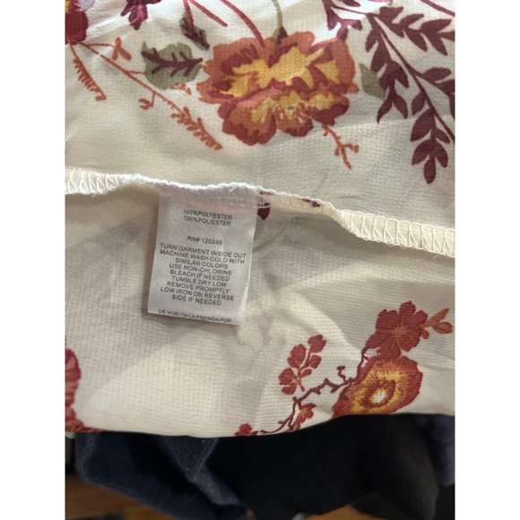 Wall Flower Kimono Cardigan Floral Print White Red Yellow Women's 2X - Picture 5 of 5